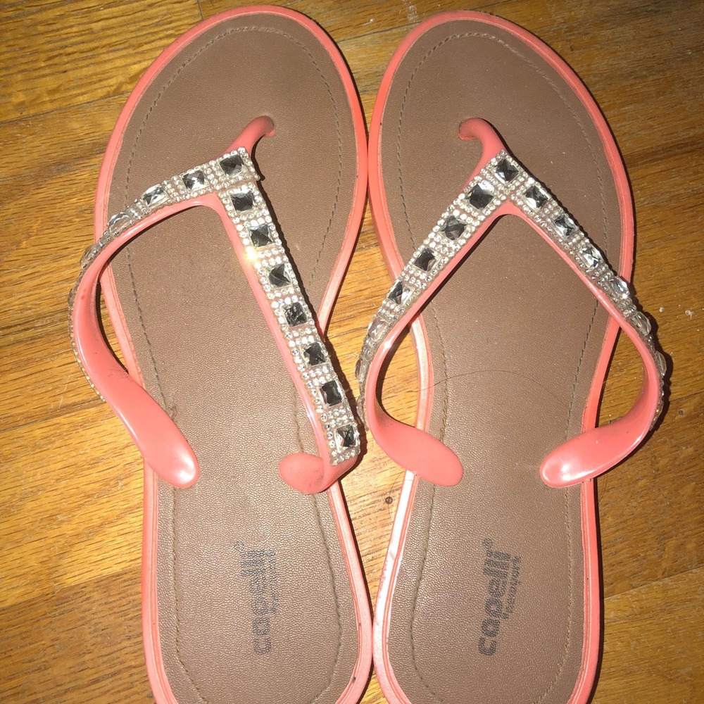 PINK COLORED FLIP FLOPS